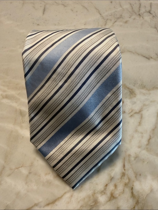 Giorgio Armani Other - Giorgio Armani Blue and Silver Striped Silk Tie